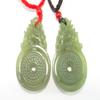 2" China Certified Nature Hetian Nephrite Jade Wealth Pixiu Pair Necklace Pendants 0056 view 2