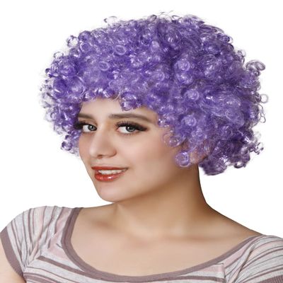 Matissa Unisex Clown Wig Circus Funny Fancy Party Dress Accessory Afro Stag Do Fun Joker (Purple)