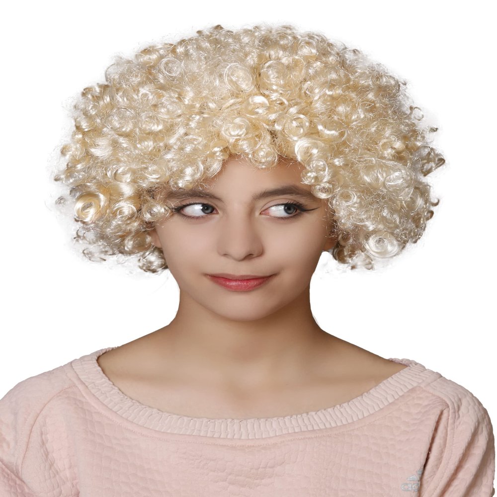 Matissa Unisex Clown Wig Circus Funny Fancy Party Dress Accessory Afro Stag Do Fun Joker (Blonde)