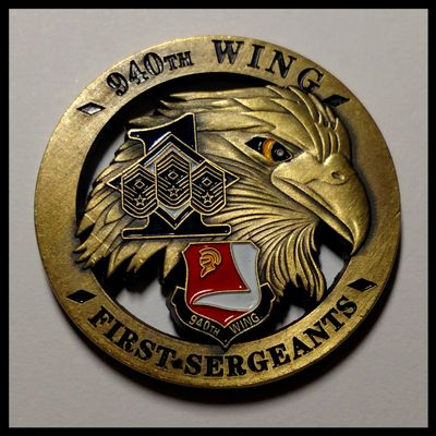 940th Wing First Sergeants Military Colorized Challenge Art Coin