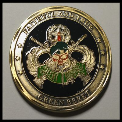 Green Beret Special Forces Liber Military Colorized Challenge Art Coin