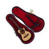 Dselvgvu Wooden Miniature Guitar with Stand and Case Mini Musical Instrument Acoustic Guitar Replica Collectible Figurines Model Home Decoration Display Ornament (Wood Color, 3.93"x1.42"x0.56") view 3
