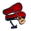 Dselvgvu Wooden Miniature Guitar with Stand and Case Mini Musical Instrument Acoustic Guitar Replica Collectible Figurines Model Home Decoration Display Ornament (Wood Color, 3.93"x1.42"x0.56") view 4
