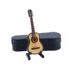 Dselvgvu Wooden Miniature Guitar with Stand and Case Mini Musical Instrument Classic Guitar Replica Collectible Figurines Model Home Decoration Display Ornament (Wood Color, 3.93"x1.42"x0.56") view 1