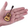 Dselvgvu Wooden Miniature Guitar with Stand and Case Mini Musical Instrument Classic Guitar Replica Collectible Figurines Model Home Decoration Display Ornament (Wood Color, 3.93"x1.42"x0.56") view 2