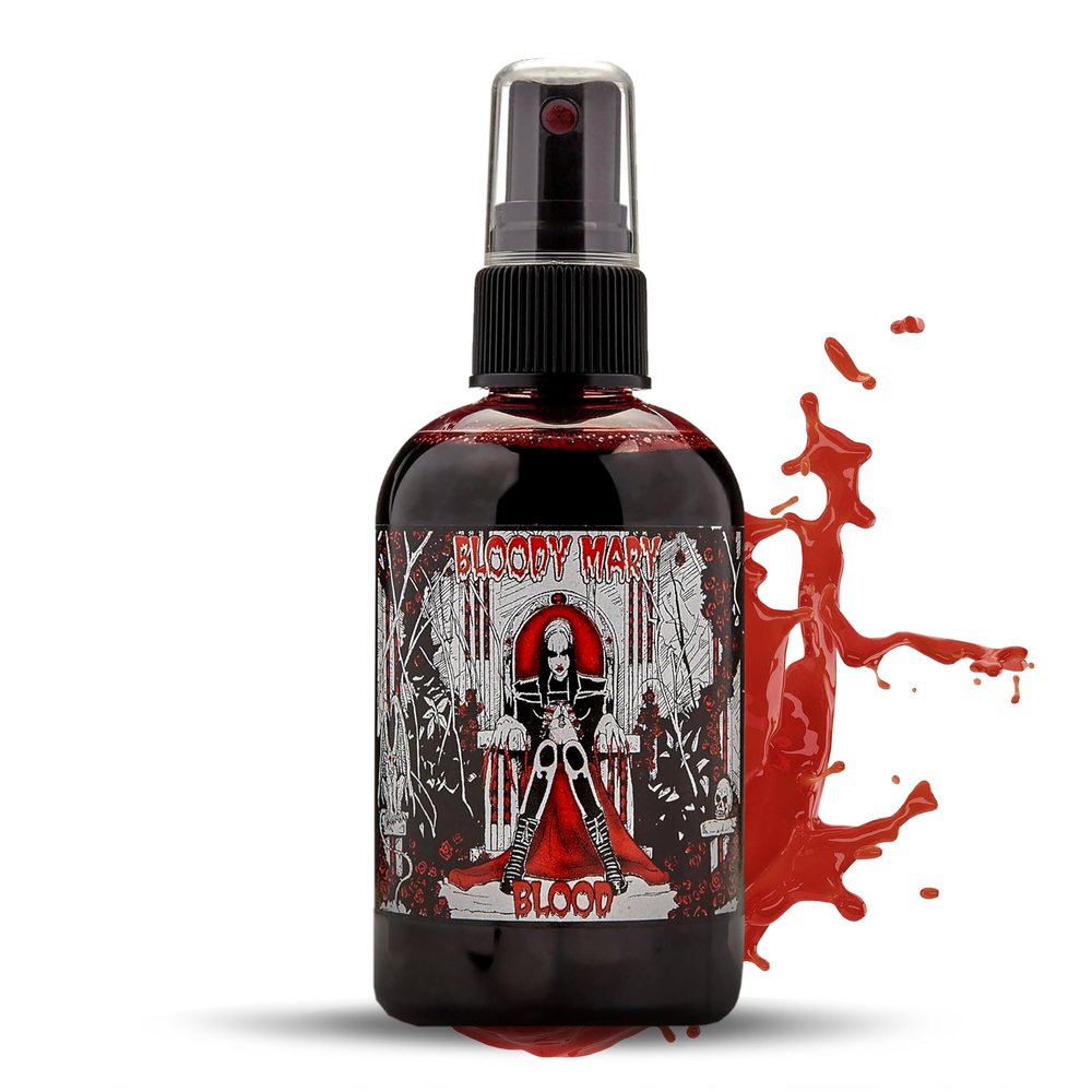 Fake Blood Makeup Spray - For Theater and Costume or Halloween Zombie, Vampire and Monster Dress Up - By Bloody Mary (Large - 4 oz)
