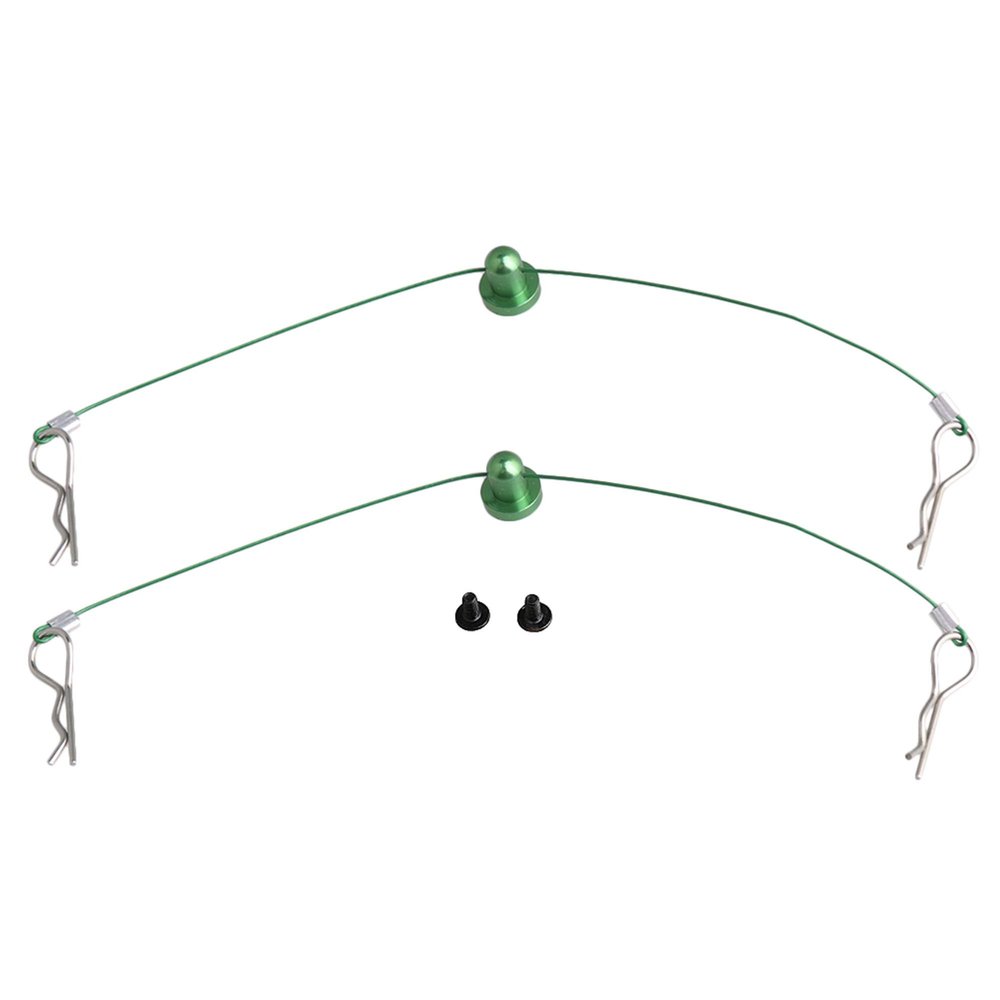 Mxfans Green Color 1/10 RC Car Body Clip Pins 155mm Steel Wire Body Clips with Screw Retainer N10259G Set of 2
