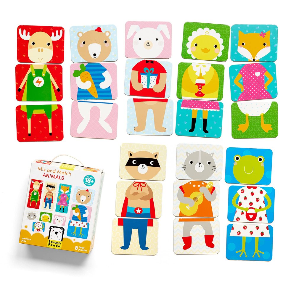 Banana Panda - Mix And Match Animals Puzzle Set - Creative Matching and Learning Activity for Kids Ages 18 Months and Up,Multicolor