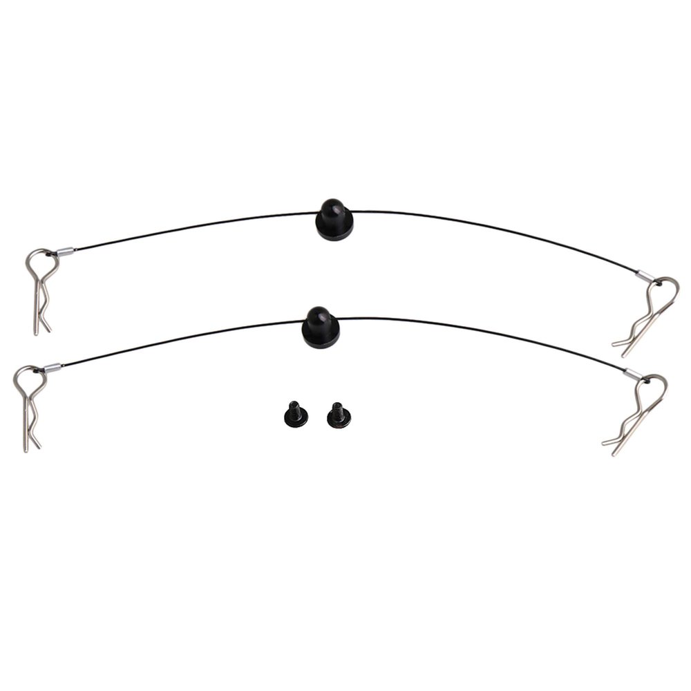 Mxfans Black Color 1/10 RC Car Body Clip Pins 155mm Steel Wire Body Clips with Screw Retainer N10259BL Set of 2