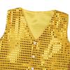 iEFiEL Boys Girls Sequined Vest Top Waistcoat Costume Kids Choir Jazz Dance Stage Performance Fancy Jacket Gold 7-8 view 3