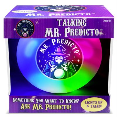 Talking Mr. Predicto Fortune Telling Ball - Ask a Question & He Speaks Your Answer Out Loud - Color Changing Plastic Crystal Ball Toy with 30+ Mystical Responses - Gag Gift for Kids, Teens & Families