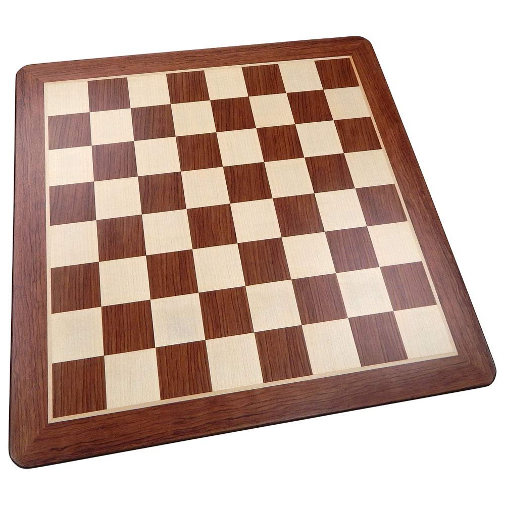 Templeton Rounded Corners Chess Board with Inlaid Padauk Wood, Extra Large 19 x 19 Inch, Chessboard Only
