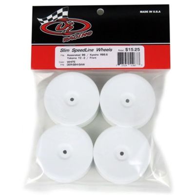 DE Racing SB4SAW Slim Speedline Buggy Wheels, Front, White