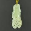 2.1" China Certified Nature Hetian Nephrite Jade Blessing Bat Hollow Carved Necklace Pendants view 3