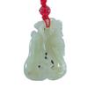 1.9" China Certified Nature Hetian Nephrite Jade Blessing Bat Hollow Carved Necklace Pendants view 1