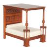 Dollhouse Miniature Tudor Bed, Walnut Finish view 1