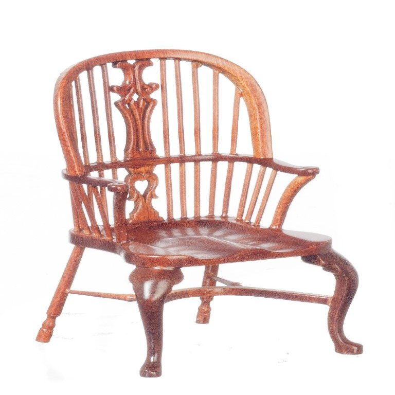 Dollhouse Miniature 1724 Windsor Chair, Walnut Finish #JJ40007WN