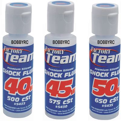 3 Pack Team ASSOCIATED 40 45 50 Weight 40wt 45wt 50wt Silicone Shock Oil Fluid 5435 5430 5423 losi