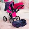 Bayer: Baby Doll City Star Pram in Polka Dots, Blue/Pink | Baby Dolls | Pretend | Dress up | Accessories view 4