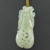 2.2" China Certified Nature Hetian Nephrite Jade Blessing Bat Hollow Carved Necklace Pendants view 3