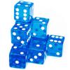 10 BLUE CASINO STYLE DICE/CRAPS - LARGE 19MM NEW view 1