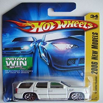Hot Wheels 2006 New Models 34/38, White '07 Cadillac Escalade 34/223 Instant Win Card