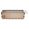 Deluxe Modern Domino Set Double Six, with Jumbo Sized Tournament Dominoes Black and White Two Toned with Spinner (Rivets) in Wood Box with Acrylic Top (Clear) view 4