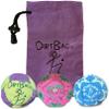 DIRTBAG All Star Footbag 3 Pack with Pouch, 100% Handmade, Premium Quality, Bright Vivid Colors, Signature Carry Bag - Fluorescent Yellow/Purple view 1