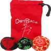 DIRTBAG All Star Footbag 3 Pack with Pouch, 100% Handmade, Premium Quality, Bright Vivid Colors, Signature Carry Bag - Red/Black view 1