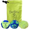 DIRTBAG All Star Footbag 3 Pack with Pouch, 100% Handmade, Premium Quality, Bright Vivid Colors, Signature Carry Bag - Fluorescent Yellow/Blue view 1