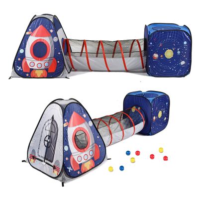 UTEX 3pc Space Astronaut Pop Up Play Tents with Tunnels for Kids, Boys, Girls, Babies and Toddlers, Indoor/Outdoor Playhouse CStem Inspired Design W/Solar System & Planet