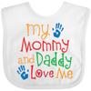 inktastic Mommy and Daddy Love Me Baby Bib White 30afc view 1