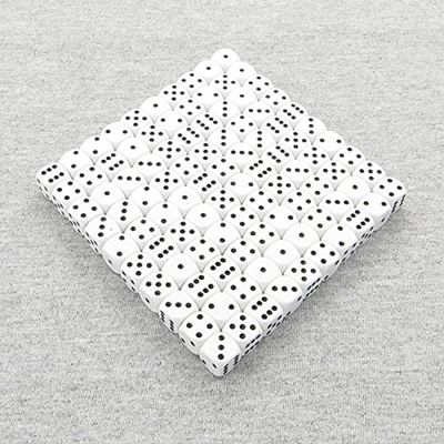 White Opaque Dice with Black Pips D6 12mm (1/2in) Bulk Pack of 100 Wondertrail