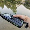 Black Remote Control Racing Boat RC Jet Speed Boat Catamaran Structure Independent Steering Gear 25km/h for 14y+ on Lake Pool Sea view 4