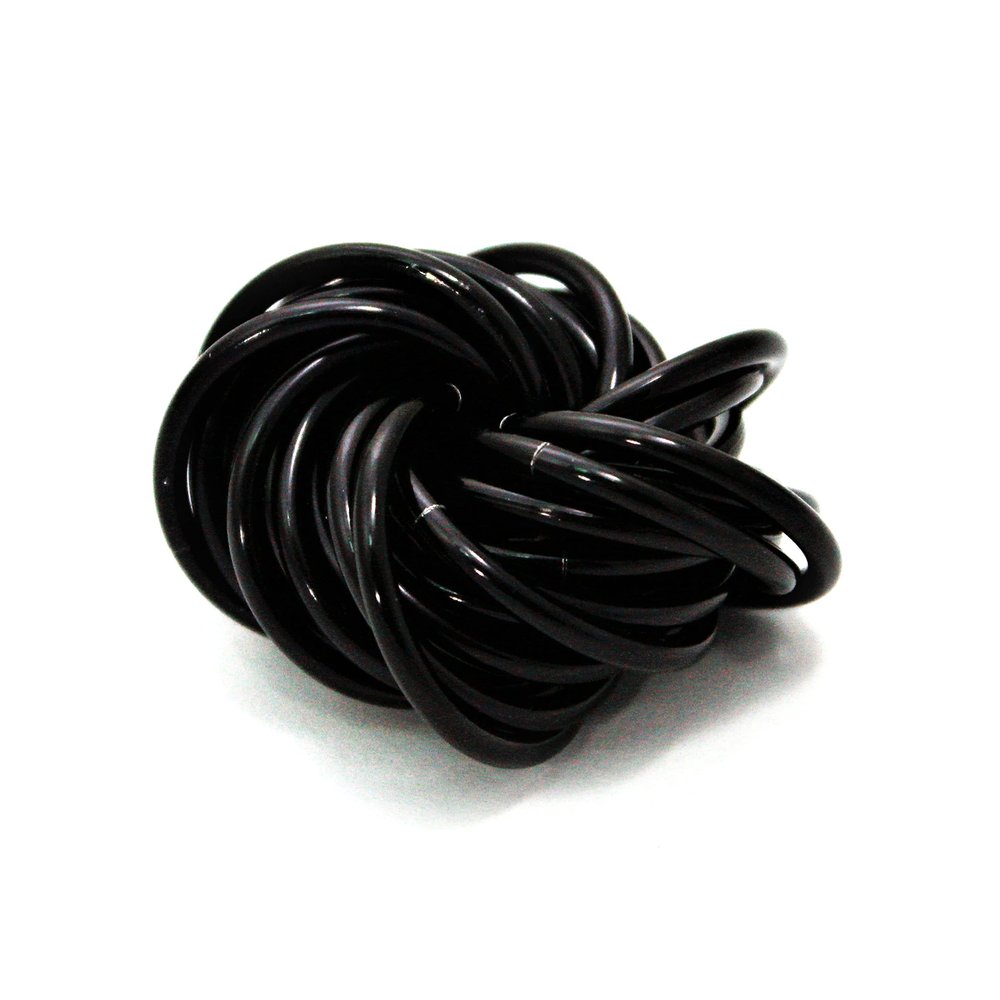 Mbii Fidget Ball (Solid Color): Quiet Mobius ADHD Anxiety Stim Stress Relief Toy Tool for Home Travel Office or Desk (Medium, Full, Onyx)