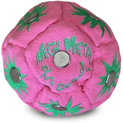 DIRTBAG Mega Metal Footbag, Handmade Footbags, Flying Clipper Original Design, Steel Pellet Blend - Magenta.