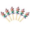 ZEAVOLA 6Pcs Wooden Jingle Hand Bells,Rainbow Handle Wooden Bells Jingle Stick Shaker Rattle Baby Kids Children Musical Toys view 1