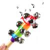 ZEAVOLA 6Pcs Wooden Jingle Hand Bells,Rainbow Handle Wooden Bells Jingle Stick Shaker Rattle Baby Kids Children Musical Toys view 2