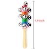 ZEAVOLA 6Pcs Wooden Jingle Hand Bells,Rainbow Handle Wooden Bells Jingle Stick Shaker Rattle Baby Kids Children Musical Toys view 3