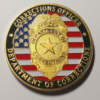 Corrections Officer Department of Corrections Colorized Challenge Art Coin