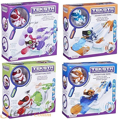 Teksta Micro Pets Adventure Park Playsets Electronic Raccoon Kitty Puppy Dino