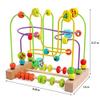 QZMTOY Wooden Toys for Toddlers, Bead Maze Toy for Toddlers with Colorful Animals Fruits Shapes, Educational Counting Learning Circle Toys for Kids, Classic Gifts for Boys Girls Baby view 2