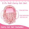 Rakki Dolli Doll Carry Cot Set, Sweet Dreams Soft Bassinet Doll Carrier Includes 1 Cot and 1 Pillow, Pink Flower Doll Bassinet, Fits for 16 Inch 18 Inch American Girl Dolls view 2