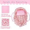 Rakki Dolli Doll Carry Cot Set, Sweet Dreams Soft Bassinet Doll Carrier Includes 1 Cot and 1 Pillow, Pink Flower Doll Bassinet, Fits for 16 Inch 18 Inch American Girl Dolls view 4