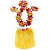 1 Set 40cm Kids Party Hawaii Dress Hula Grass Skirt - Double Layer Thickened HawaiiSkirt for Luau Party Decorations Supplies Yellow view 1