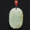 2.3" China Certified Nature Hetian Nephrite Jade Siyam Double Carved Necklace Pendants view 2