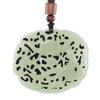 2.2" China Certified Nature Hetian Nephrite Jade Auspicoius Dragon Hollow Carved Necklace Pendants 0983 view 1