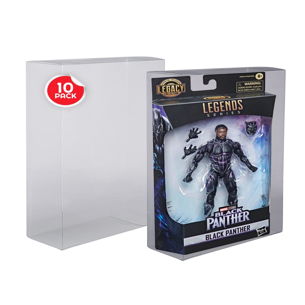 EVORETRO Action Figure Display Box Case Protector for Marvel Legends Series 6 inches Action Figure Toy Boxed -10 Pack - Ultra Clear PET Plastic, Scratch Resistant Protective Cases