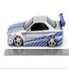 Jada Toys Fast & Furious Brians 2002 Nissan Skyline R34 Die-cast Car, 1:24 Scale, Silver & Blue view 3