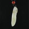 1.7" China Certified Nature Hetian Nephrite Jade Fortune Toad and Eggplant Fine Carved Necklace Pendants view 4